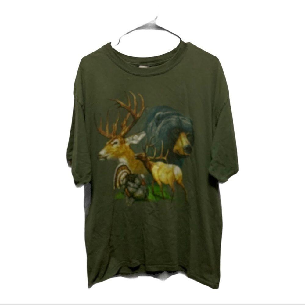 Early 2000s bear deer Turkey silver springs  hunting tee. S M